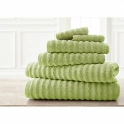 Best Pirce 🧨 Wavy Luxury Spa Collection 6-Piece Sage Quick Dry Towel Set by MODERN THREADS 🎉