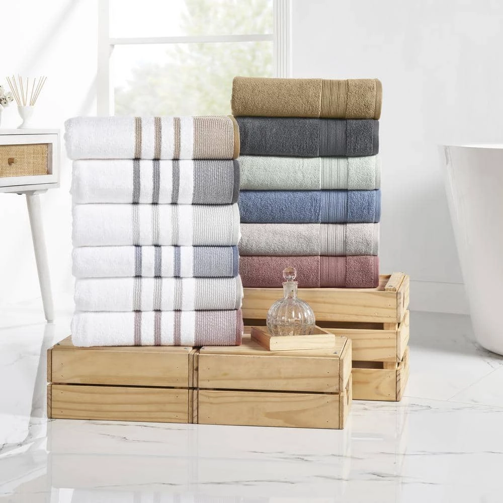 Top 10 ๐ 6 Piece Reinhart Sage Cotton Quick Dry White/Contrast Towel Set by MODERN THREADS ๐ฅ 3 Top 10 ๐ 6 Piece Reinhart Sage Cotton Quick Dry White/Contrast Towel Set by MODERN THREADS ๐ฅ - Image 3