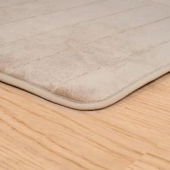 Top 10 🥰 Taupe 24.25 in. x 60 in. Memory Foam Striped Extra Long Bath Mat by Lavish Home 🔥 -Harper Lane Sales taupe lavish home bathroom rugs bath mats 67 17 t 40 1000