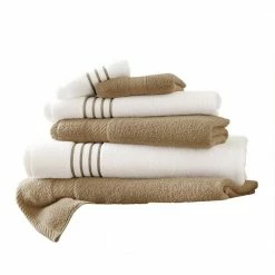 Best reviews of 🔔 6-Piece Taupe Stripe Bath Towel Set by MODERN THREADS 😉