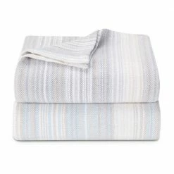 Hot Sale 🤩 Sandy Shore Full/Queen Stripe Blue Cotton Blanket by Tommy Bahama 😀 -Harper Lane Sales tommy bahama bed blankets 223622 31 1000