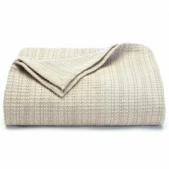 Best deal 🌟 Beige Textured Woven Cotton Full/Queen Blanket by Tommy Bahama 👏
