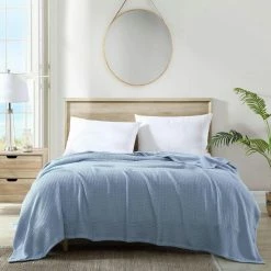 Cheapest ✔️ Bahama Coast Hypoallergenic 1-Piece Blue Cotton Full/Queen Blanket by Tommy Bahama ✔️ -Harper Lane Sales tommy bahama bed blankets ushsee1180667 31 1000