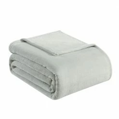 Best deal ๐ Ultra Soft Solid Plush 1-Piece Gray Microfiber Full/Queen Blanket by Tommy Bahama ๐