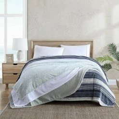 Outlet 🥰 Starfish Geo Plush 1-Piece Blue Microfiber Full/Queen Blanket by Tommy Bahama 🎉 -Harper Lane Sales tommy bahama bed blankets ushsee1185466 31 1000