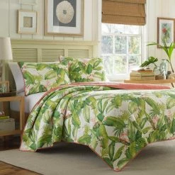 Discount 🛒 Aregada Dock 3-Piece Ecru Beige Floral Cotton Full/Queen Quilt Set by Tommy Bahama ❤️