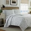 Cheap 👏 Island Memory 3-Piece Gray Cotton Full/Queen Quilt Set by Tommy Bahama ❤️