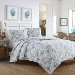 Top 10 🔥 Beach Bliss 3-Piece Gray Graphic Cotton Full/Queen Quilt Set by Tommy Bahama 👏
