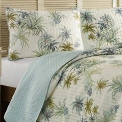 Best Sale 🤩 Serenity Palms 1-Piece Aqua Blue Cotton Twin Quilt by Tommy Bahama ❤️ -Harper Lane Sales tommy bahama bedding sets 211128 1f 1000