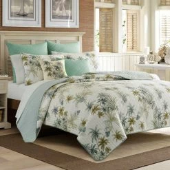 Brand new 😉 Serenity Palms 1-Piece Blue Floral Cotton Full/Queen Quilt by Tommy Bahama 🧨 -Harper Lane Sales tommy bahama bedding sets 211129 31 1000
