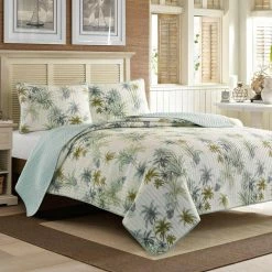 Brand new 😉 Serenity Palms 1-Piece Blue Floral Cotton Full/Queen Quilt by Tommy Bahama 🧨