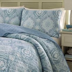 Budget ❤️ Turtle Cove 3-Piece Blue Paisley Cotton King Quilt Set by Tommy Bahama 😀 -Harper Lane Sales tommy bahama bedding sets 220637 4f 1000