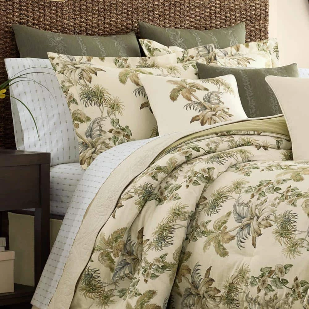 New ๐ Nador 4-Piece Medium Beige Botanical Cotton Queen Comforter Set by Tommy Bahama ๐ 3 New ๐ Nador 4-Piece Medium Beige Botanical Cotton Queen Comforter Set by Tommy Bahama ๐ - Image 3