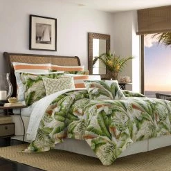 Top 10 😍 Palmiers 4-Piece Green Botanical Cotton Queen Comforter Set by Tommy Bahama 👏