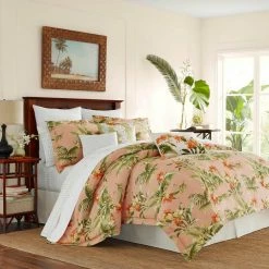 Cheap 🎁 Siesta Key 4-Piece Cantaloupe Orange Botanical Cotton California King Comforter Set by Tommy Bahama 👍