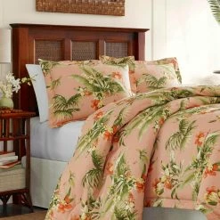 Cheap 🎁 Siesta Key 4-Piece Cantaloupe Orange Botanical Cotton California King Comforter Set by Tommy Bahama 👍 -Harper Lane Sales tommy bahama bedding sets ushsa31091989 a0 1000
