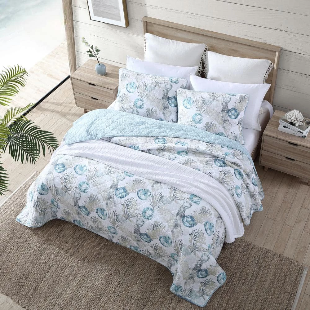 Outlet โ Freeport 3-Piece Blue Floral Cotton Full/Queen Quilt Set by Tommy Bahama ๐ 9 Outlet โ Freeport 3-Piece Blue Floral Cotton Full/Queen Quilt Set by Tommy Bahama ๐ - Image 9