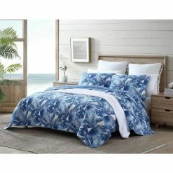 Top 10 🔔 Royal Palm 3-Piece Blue Floral Cotton Full/Queen Quilt Set by Tommy Bahama ⌛