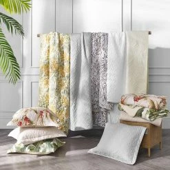 Outlet 🧨 Solid Hexagon Stitch 3-Piece White Cotton King Quilt Set by Tommy Bahama 🎉 -Harper Lane Sales tommy bahama bedding sets ushsa91185703 76 1000