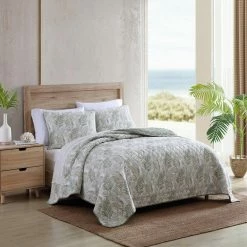 Best Pirce ⭐ Maui Palm 3-Piece Green Cotton King Quilt Set by Tommy Bahama 😀 -Harper Lane Sales tommy bahama bedding sets ushsa91194208 31 1000