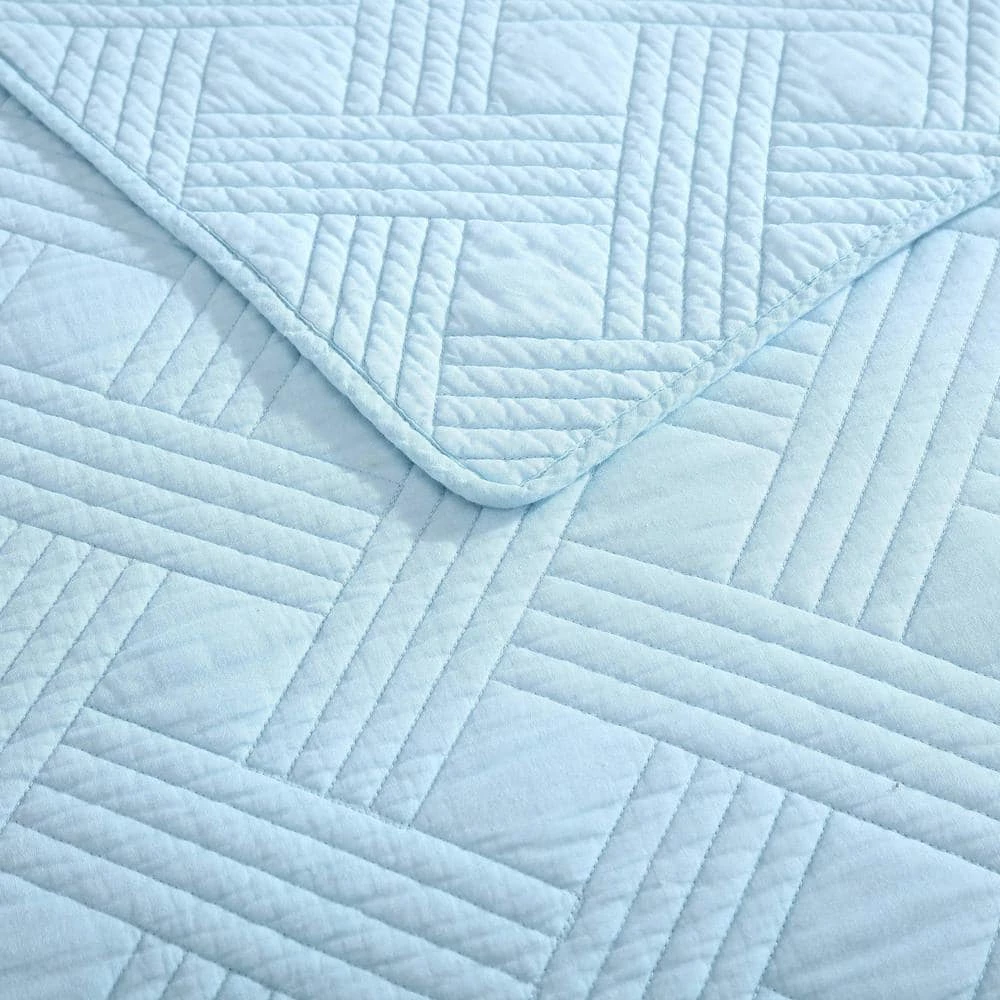 Hot Sale ๐ Solid Ocean Club Stitch 3-Piece Blue Cotton Full/Queen Quilt Set by Tommy Bahama ๐ 6 Hot Sale ๐ Solid Ocean Club Stitch 3-Piece Blue Cotton Full/Queen Quilt Set by Tommy Bahama ๐ - Image 6