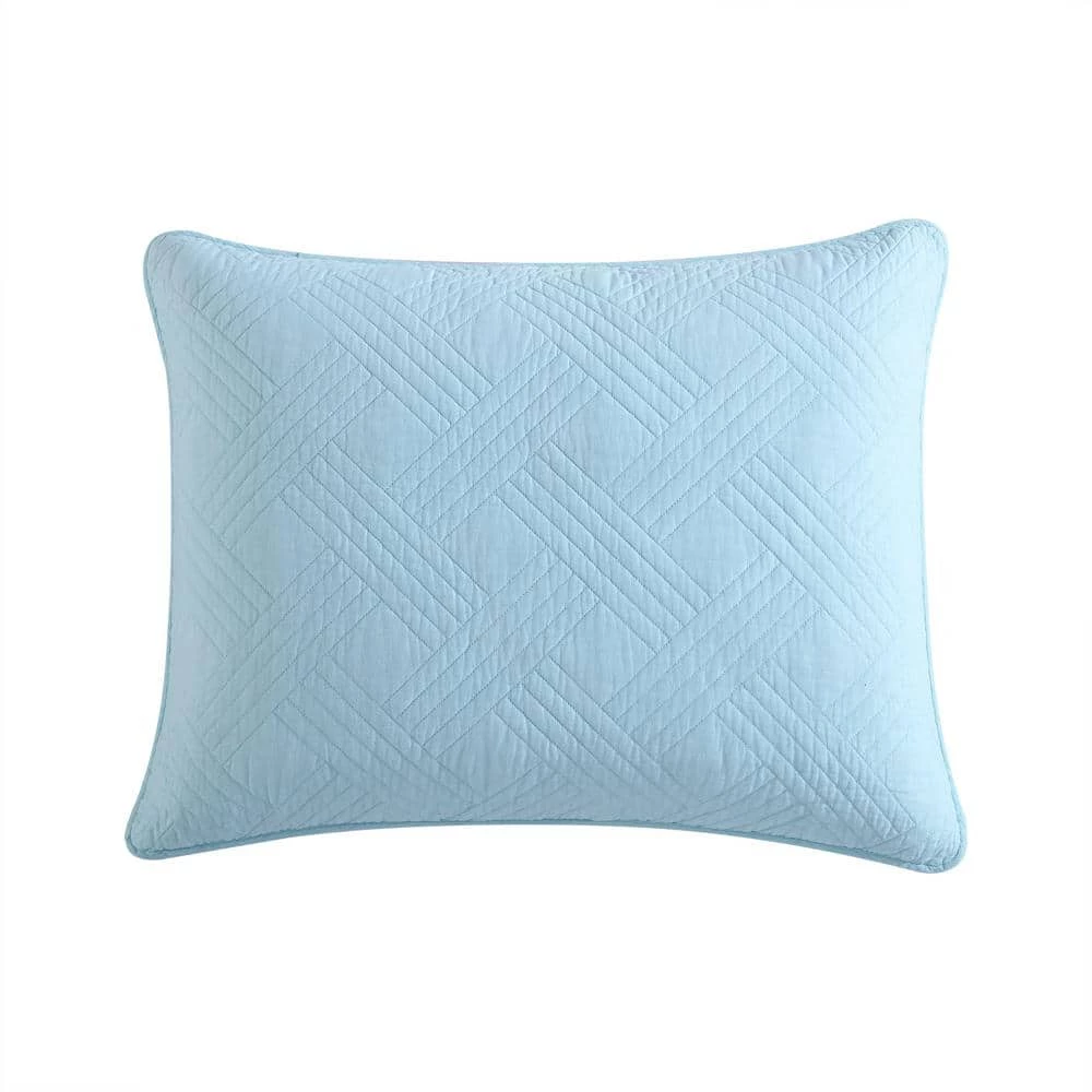 Hot Sale ๐ Solid Ocean Club Stitch 3-Piece Blue Cotton Full/Queen Quilt Set by Tommy Bahama ๐ 10 Hot Sale ๐ Solid Ocean Club Stitch 3-Piece Blue Cotton Full/Queen Quilt Set by Tommy Bahama ๐ - Image 10