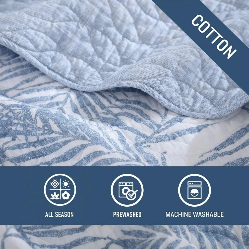 Outlet ๐ Palmday 3-Piece Blue Cotton King Quilt Set by Tommy Bahama ๐งจ 8 Outlet ๐ Palmday 3-Piece Blue Cotton King Quilt Set by Tommy Bahama ๐งจ - Image 8