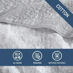 Hot Sale 🛒 Distressed Water Leaves 3-Piece Gray Cotton King Quilt Set by Tommy Bahama 👏 -Harper Lane Sales tommy bahama bedding sets ushsa91210305 44 1000
