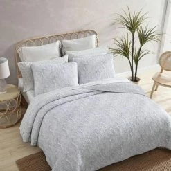 Hot Sale 🛒 Distressed Water Leaves 3-Piece Gray Cotton King Quilt Set by Tommy Bahama 👏 -Harper Lane Sales tommy bahama bedding sets ushsa91210305 c3 1000