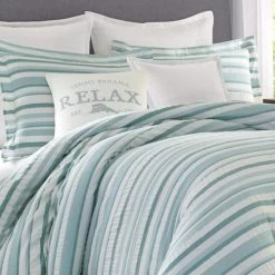 Flash Sale 👏 Clearwater Cay 3-Piece Blue Striped Seersucker Cotton King Duvet Cover Set by Tommy Bahama 👏 -Harper Lane Sales tommy bahama bedding sets ushsfn1118297 40 1000