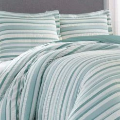 Flash Sale 👏 Clearwater Cay 3-Piece Blue Striped Seersucker Cotton King Duvet Cover Set by Tommy Bahama 👏 -Harper Lane Sales tommy bahama bedding sets ushsfn1118297 a0 1000