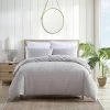 Promo 🎉 Textured Waffle 3-Piece Gray Cotton Queen Duvet Set by Tommy Bahama 🤩