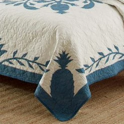 Buy ✔️ Aloha Pineapple 1-Piece Blue Floral Full/Queen Cotton Quilt by Tommy Bahama 🛒 -Harper Lane Sales tommy bahama bedding sets ushsgr1152641 4f 1000