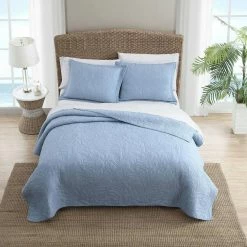Best Pirce 🎁 Solid Costa Sera Stitch 1-Piece Blue Solid Cotton Full/Queen Quilt by Tommy Bahama 😍 -Harper Lane Sales tommy bahama bedding sets ushsgr1167155 31 1000