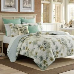 Best Pirce 🔔 Serenity Palms 1-Piece Aqua Blue Botanical Cotton Standard Sham by Tommy Bahama 🔥 -Harper Lane Sales tommy bahama pillowcases 211131 31 1000