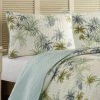 Best Pirce 🔔 Serenity Palms 1-Piece Aqua Blue Botanical Cotton Standard Sham by Tommy Bahama 🔥