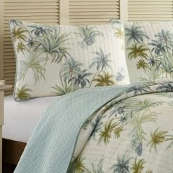 Best Pirce ๐ Serenity Palms 1-Piece Aqua Blue Botanical Cotton Standard Sham by Tommy Bahama ๐ฅ