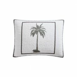 Hot Sale ๐ Palm Island 1-Piece Gray Cotton King Sham by Tommy Bahama ๐คฉ