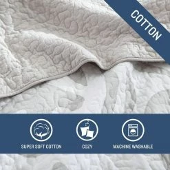 Brand new ✔️ Molokai 1-Piece Gray Cotton King Quilt by Tommy Bahama ✨ -Harper Lane Sales tommy bahama quilts ushsgr1194139 76 1000