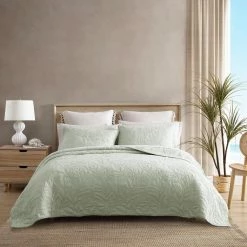 Best reviews of 😉 Solid Costa Sera Stitch 1-Piece Green Cotton King Quilt by Tommy Bahama 👍