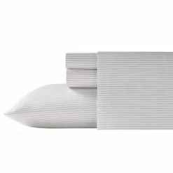 Hot Sale 😀 Paloma Stripe 4-Piece Gray Cotton Queen Sheet Set by Tommy Bahama 🔥