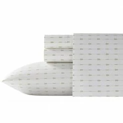 Brand new 🧨 Pineapple Pinstripe 4-Piece Green Cotton King Sheet Set by Tommy Bahama ❤️