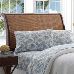 Discount ⭐ Pen and Ink Palm 4-Piece Indigo Blue Cotton Queen Sheet Set by Tommy Bahama 🎉 -Harper Lane Sales tommy bahama sheet sets ushsa01035854 31 1000