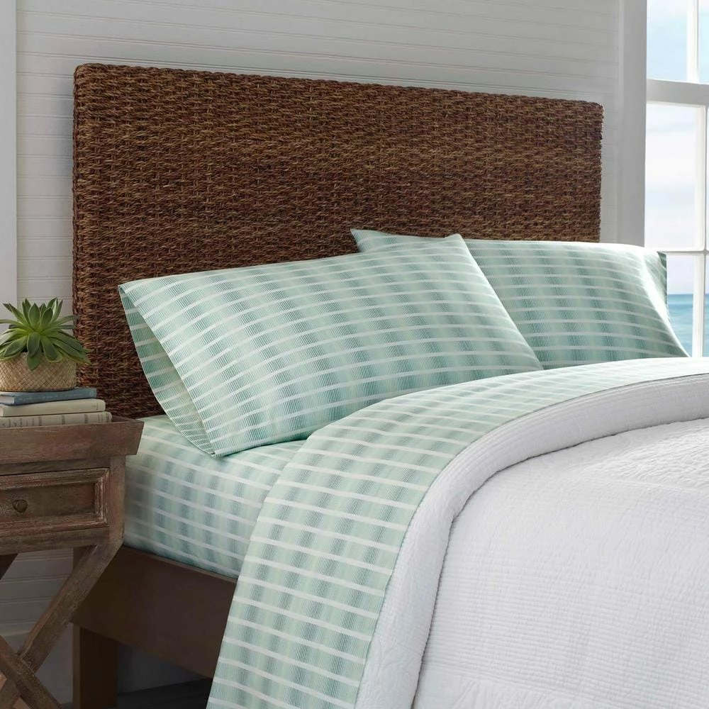 Cheap ๐ Off the Grid 4-Piece Green Striped Cotton Queen Sheet Set by Tommy Bahama ๐ 4 Cheap ๐ Off the Grid 4-Piece Green Striped Cotton Queen Sheet Set by Tommy Bahama ๐ - Image 4