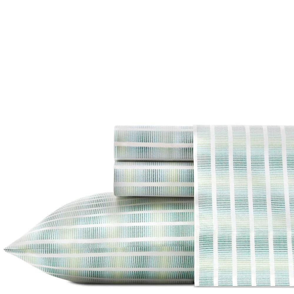 Cheap ๐ Off the Grid 4-Piece Green Striped Cotton Queen Sheet Set by Tommy Bahama ๐ 1 Cheap ๐ Off the Grid 4-Piece Green Striped Cotton Queen Sheet Set by Tommy Bahama ๐