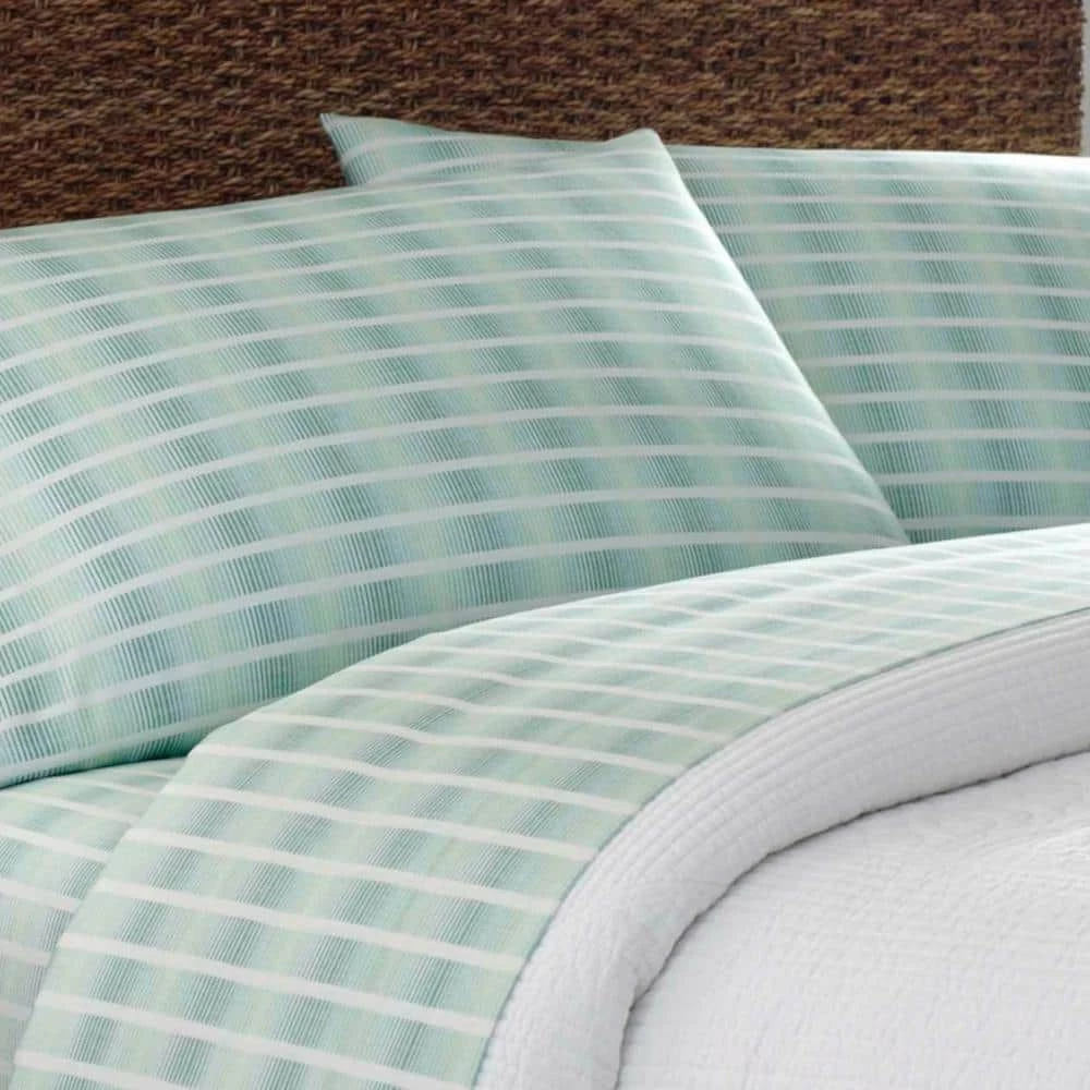 Cheap ๐ Off the Grid 4-Piece Green Striped Cotton Queen Sheet Set by Tommy Bahama ๐ 2 Cheap ๐ Off the Grid 4-Piece Green Striped Cotton Queen Sheet Set by Tommy Bahama ๐ - Image 2