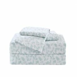 Discount 🎉 Hibiscus Bloom 4-Piece Green Botanical Washed Cotton Queen Sheet Set by Tommy Bahama 💯