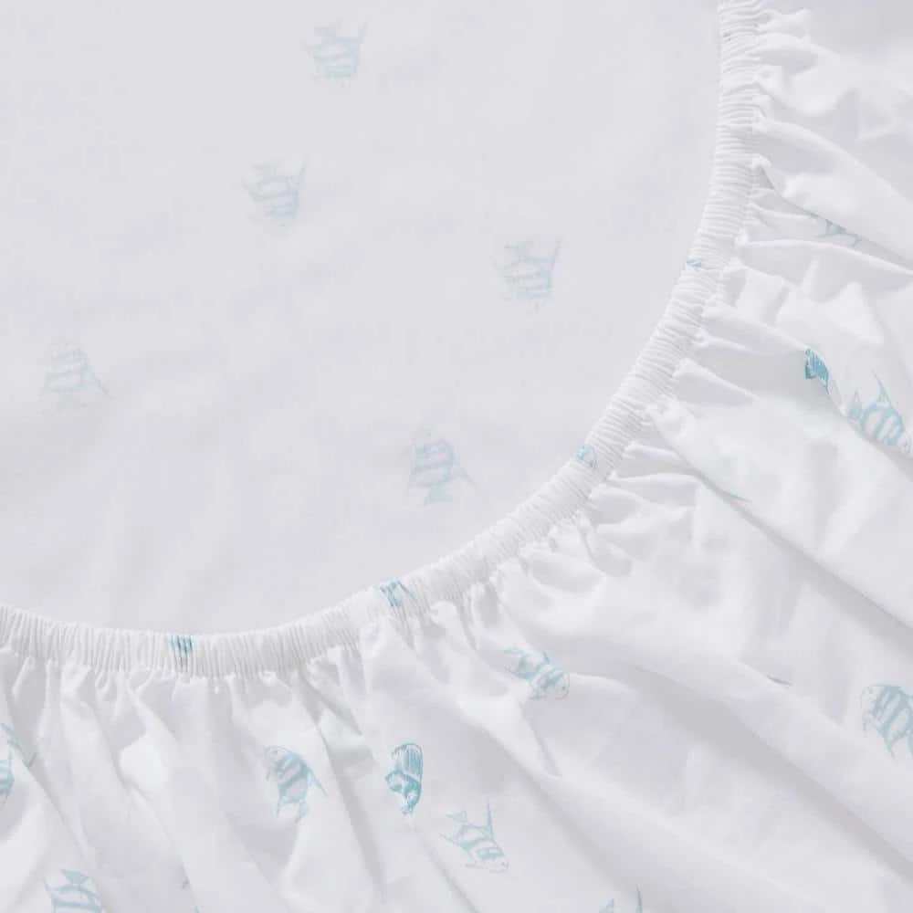 Cheap ❤️ Angel Fish 4-Piece Aqua Blue Cool Zone Percale Cotton Queen Sheet Set by Tommy Bahama ✨ 3 Cheap ❤️ Angel Fish 4-Piece Aqua Blue Cool Zone Percale Cotton Queen Sheet Set by Tommy Bahama ✨ - Image 3