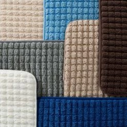 Best deal ⭐ 24 in. x 59 in. White Woven Jacquard Fleece Memory Foam Bath Mat by Lavish Home 💯 -Harper Lane Sales white lavish home bathroom rugs bath mats 67 0033 w 4f 1000