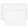 Cheap 👏 White Coral Fleece Embossed Memory Foam Rectangle 2- Piece Bath Mat Set by Lavish Home ⌛